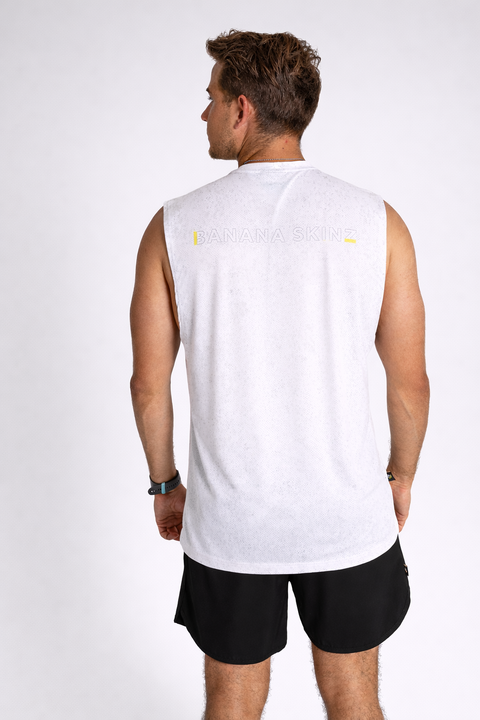 BS Muscle Vests - Acid Wash White