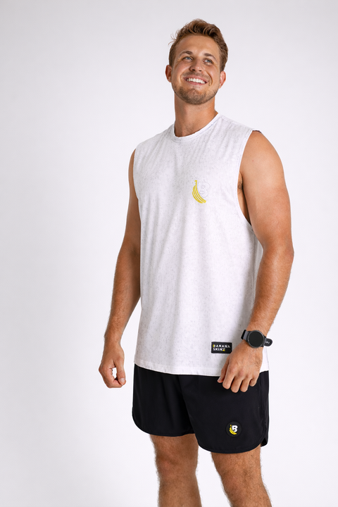 BS Muscle Vests - Acid Wash White