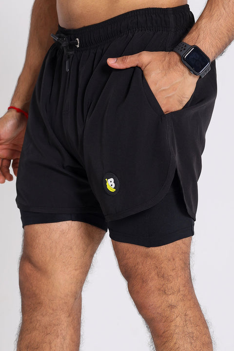 BS Shorts W/tights - Black / Black