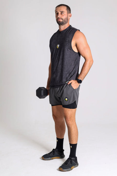 BS Shorts W/tights - Dark Grey / Black