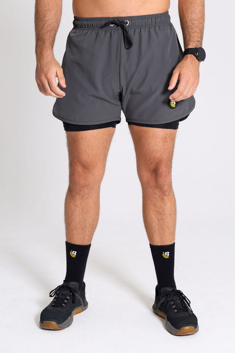 BS Shorts W/tights - Dark Grey / Black