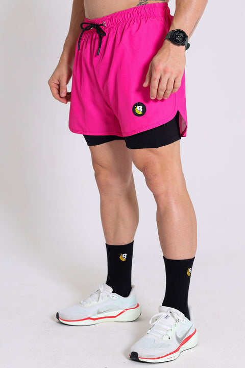 BS Shorts W/tights - Hot Pink / Black