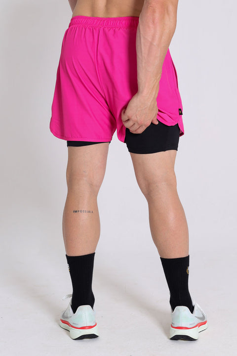 BS Shorts W/tights - Hot Pink / Black