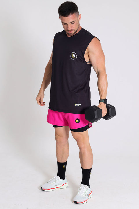 BS Shorts W/tights - Hot Pink / Black