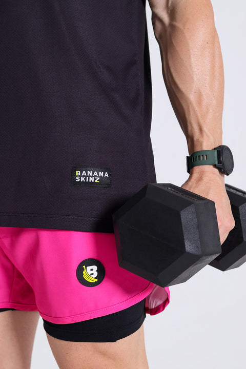 BS Shorts W/tights - Hot Pink / Black