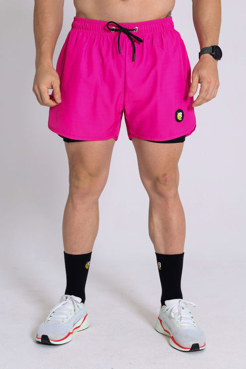 BS Shorts W/tights - Hot Pink / Black