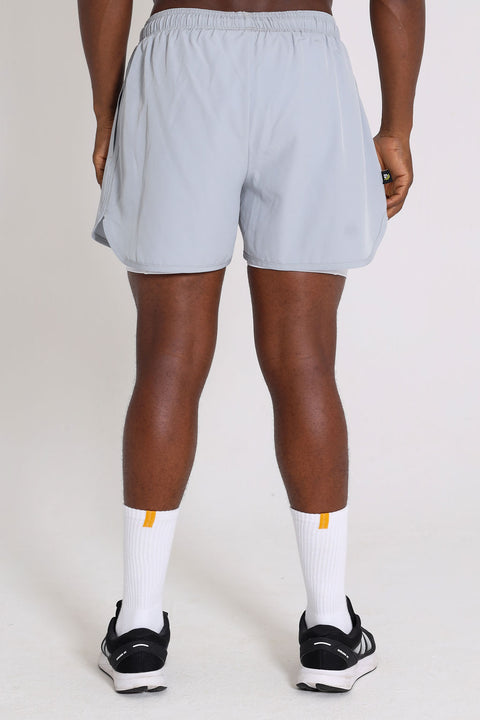 BS Shorts W/tights - Light Grey / White