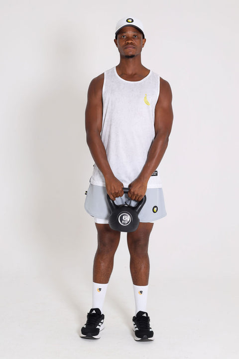 BS Shorts W/tights - Light Grey / White