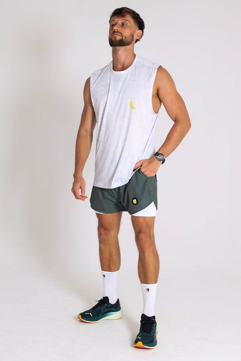 BS Shorts W/tights - Olive / White