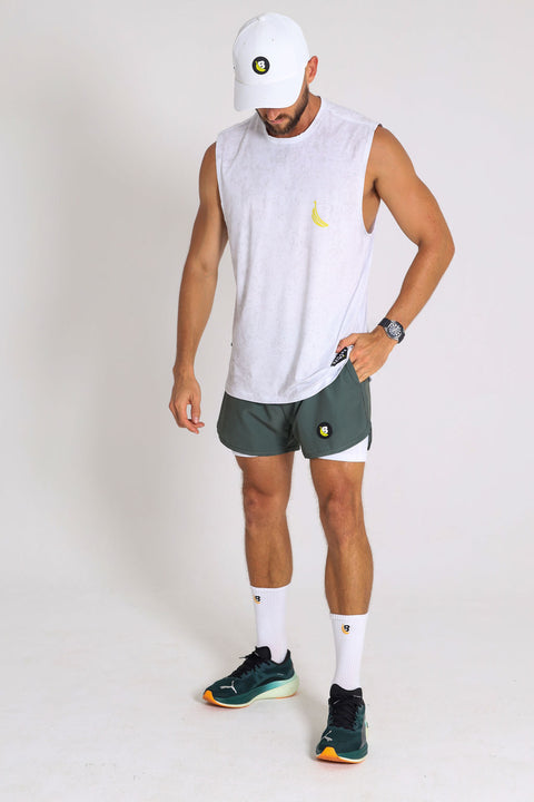 BS Shorts W/tights - Olive / White