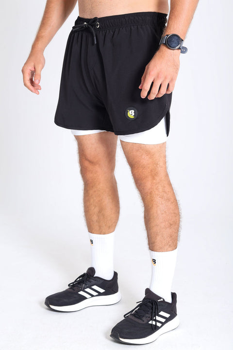 BS Shorts W/tights - Black / White