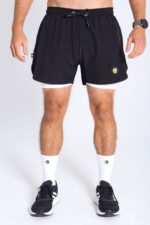 BS Shorts W/tights - Black / White